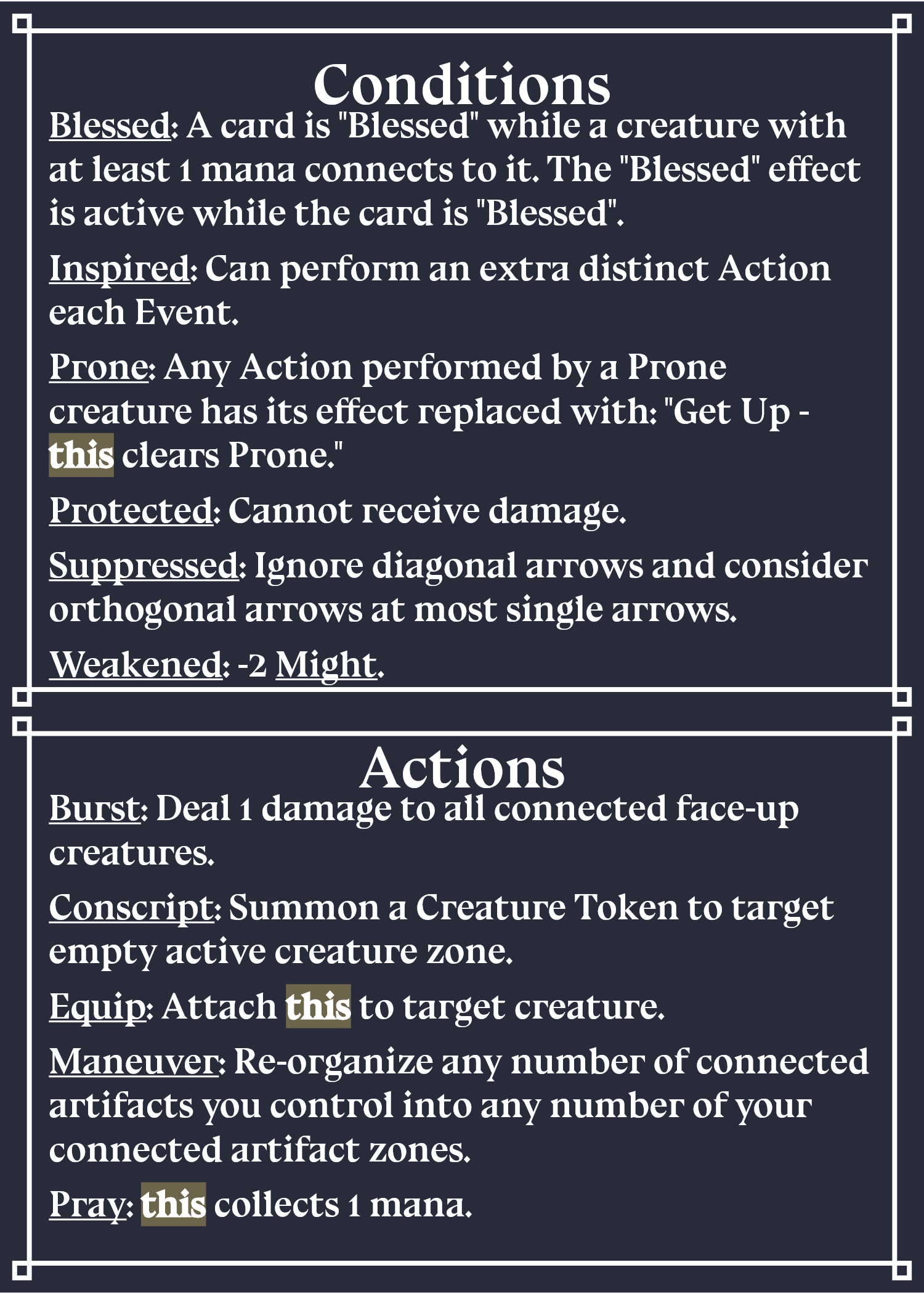 Conditions & Actions
